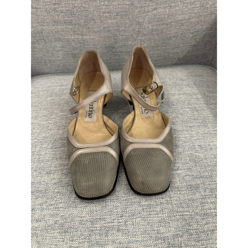 Valentino Gray Square Toe Heels - Size 36.5